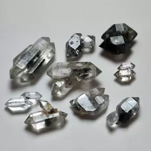 14g/9pcs9-25mm Black Phantom Herkimer Diamond Quartz Crystal Reiki Healing 1293 - Picture 1 of 5