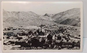 RPPC Aerial View Virginia City, Nevada, Zan T-366 Postcard RRP 172 - Picture 1 of 2