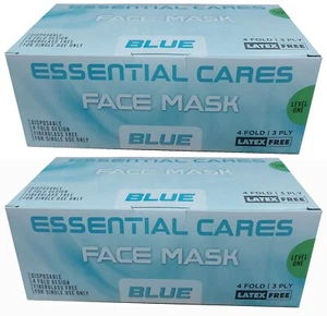 Disposable Face Mask, Blue, 3-Ply, 50Pcs/Box (2 Boxes), ECS - Picture 1 of 2