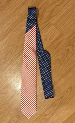 Ermenegildo Zegna American Flag Stars Stripes Red White Blue Twin DDM Tie - Image 1 of 4
