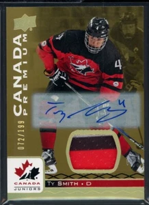 2017-18 Upper Deck Team Canada Juniors Patch Auto #51 Ty Smith 072/199 - Foto 1 di 2