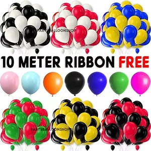 100 X Latex PLAIN BALOON BALLONS helium BALLOONS Quality Party Birthday Wedding - Picture 1 of 18