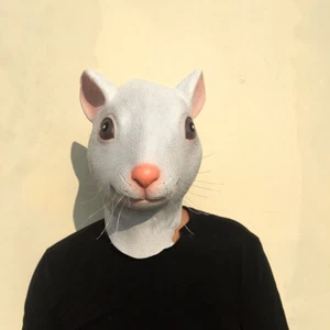 Maschera Halloween Costume Festa Cosplay Prop Divertente Realistico Topo Ratto Testa Lattice - Foto 1 di 2
