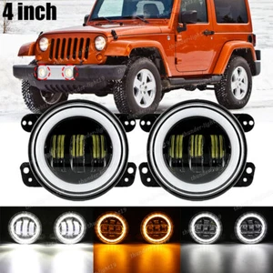 Luces antiniebla LED de conducción de parachoques de 4" para Jeep Wrangler JL JT JK CJ Rubicon 2007-2023 - Imagen 1 de 12