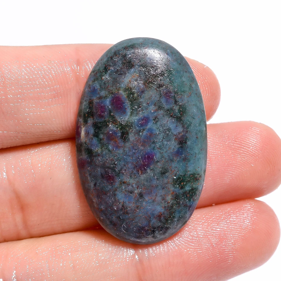 Blue Ruby Fuchsite Oval Shape Cabochon Loose Gemstone 46 Ct. 34X22X6 mm EE-17788 - Image 1 of 1