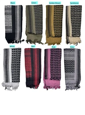 NUEVO Peso Pesado 100% Algodón Shemagh Tactical Desert - Keffiyeh Cubierta Bufanda - Imagen 1 de 4