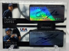 2010 Topps Bowman Sterling Christian Lopes Francisco Lindor USA Dual Auto #BSDA3