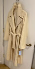 Vintage Coat by Lorendale Ivory Wool Trench 8-10 Belted Lined NWT with Flaws USA