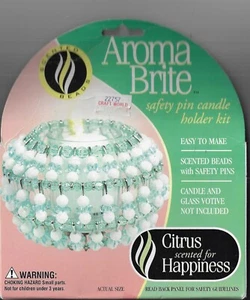 Aroma Brite ~ Sicherheitsnadel Perlen Kerzenhalter Set ~ Zitrusduft für Glück - Bild 1 von 2