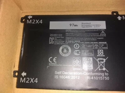 Dell 4GVGH 97Wh 6 Cells Replacement Battery for Precision 5510 and XPS 15 9550 - Image 1 of 4