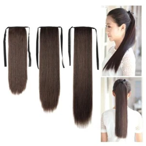 Tail Long straight Wigs Synthetic Ponytail Drawstring Ponytail Hair Extension - Picture 1 of 21