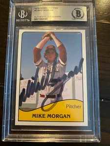 Mike Morgan 1979 TCMA Ogden A's Minor League Rookie #3 RC Auto Signed BAS Slab - Picture 1 of 1