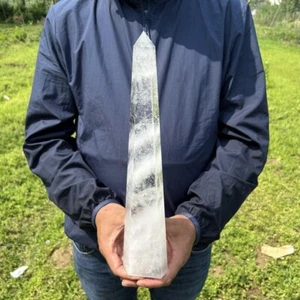 3,49 Pfund natürlicher klarer Kristall Quarz Obelisk Mineral Probe Kristall Reiki - Bild 1 von 21