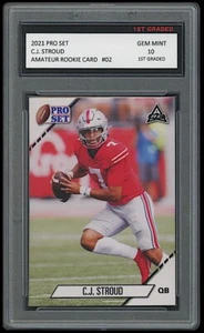 C.J. STROUD 2021 PRO SET LEAF AMATEUR ARC 1ST GRADED 10 DRAFT ROOKIE CARD (CJ) - Bild 1 von 1