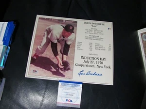 Lou Boudreau signed Hall of Fame Induction Day Card PSA Certified - Picture 1 of 4