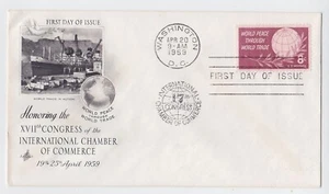 TurtlesTradingPost - World Peace Thru Trade- #1129 1959- Artcraft Cachet FDC - Picture 1 of 1