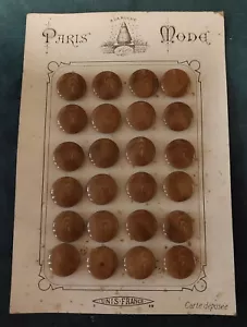 Boutons anciens sur carton plastique imitation bois 18 mm début XXème - Imagen 1 de 3