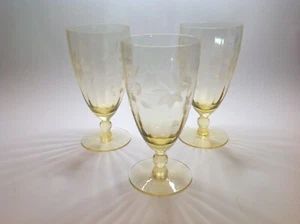 Lancaster Glas 3er Set (3) Topas Gelb Eistee Schliff Blütenblatt Überschliff Design - Bild 1 von 10