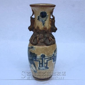 Chinese old Ming and Qing Dynasties Porcelain Vase Two children Bottle - Picture 1 of 4