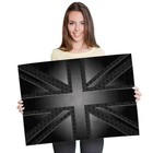 A1 - Grunge Black British Union Jack Flag Poster 60X90cm180gsm Print #21663