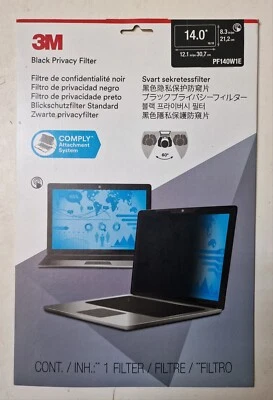 3M™ Black Privacy Filter Screen Laptop 14:0 PF140W1E - Image 1 of 2