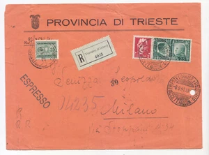 VV241-RACC. Espresso from Trieste To Milano With Tax 1941 - Picture 1 of 1
