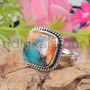 Large Turquoise Ring, Multicolor Stone Ring, Oversize Ring Women, Huge Mens Band