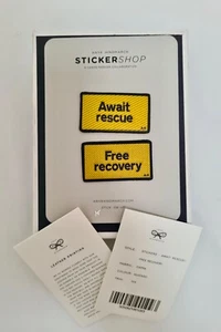New Anya Hindmarch Sticker “ Await Rescue / Free Recovery “ Sticker - Picture 1 of 3