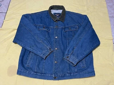 Smith’s Workwear Blue Denim Sherpa Lined Pockets Trucker Jacket Size XL Mens  - Image 1 of 4