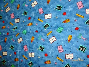 ROBERT KAUFMAN  Cotton Fabric School 1.5 yard - Picture 1 of 3
