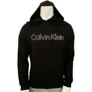 NWT CALVIN KLEIN MSRP $111.99 MEN BLACK LONG SLEEVE HOODIE SWEATSHIRT SIZE S M L - Picture 1 of 5