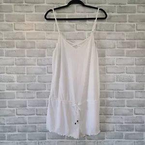 California Waves Romper Shorts Swimwear Cover Beach White NEW Womens XL - Picture 1 of 7