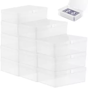 12Pcs Card Storage Box Clear Plastic Trading Card Storage Box Portable Organizer - Picture 1 of 10