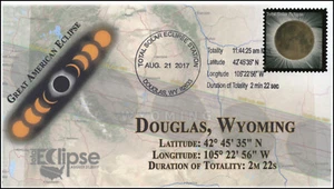 17-228, 2017, Total Solar Eclipse, Douglas WY, Event Cover, Pictorial Cancel,  - Picture 1 of 1