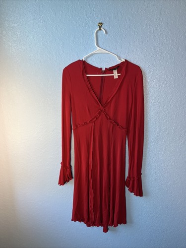 Abito rosso a maniche lunghe Versace taglia 44 USA taglia 6