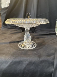 anglo irish cut glass Crystal  5x8 In Rounded Compote Footed Dish - Picture 1 of 15