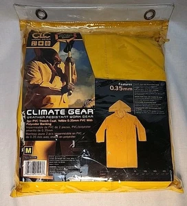 Climate Gear NOS~PVC Trench Coat/Hood~Weather Resistant 0.35mm~sz M 43"-45" - Picture 1 of 1