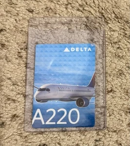 Delta Airlines Aircraft Trading Card #51 Airbus A220 Vertical - Picture 1 of 2