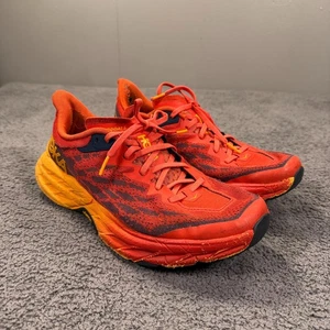 Hoka One One Speedgoat 5 Schuhe Herren Größe 9 rot orange Vibram Laufen Trail - Bild 1 von 16
