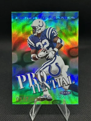 Edgerrin James Rookie RC 1999 Fleer Mystique Protential Holo Refractor #d/1999  Foto 1 de 3