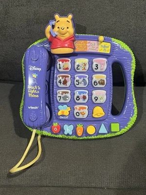 VTECH Disney Winnie The Pooh Teach N Luces Teléfono Aprendizaje Juguete Probado Funcionando Foto 1 de 4