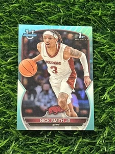 2022-23 Bowman U Chrome 1st Bowman Aqua Refractor /299 Nick Smith Jr #1 Arkansas - Picture 1 of 2