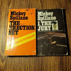 I, The Jury Mickey Spillane 1972 Erection Set 2 Book Lot - Picture 1 of 14