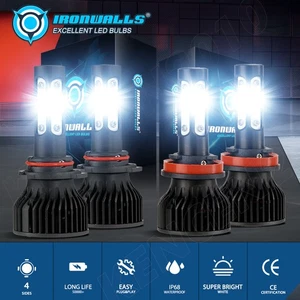 9005 + H11 Combo Total 4800W 720000LM LED Headlight Kit Light Bulbs 6000K White - Picture 1 of 12