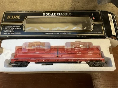VINTAGE K-LINE 91975 ATSF SANTA FE COIL CAR W/ COIL LOAD O SCALE NIB - Image 1 of 4