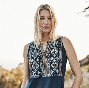 J. Jill Sleeveless Tunic Embroidered V-Neck Colorful Women's Size XL Top - Picture 1 of 4