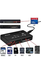 High Speed Portable Multiple Memory 7-in-1 USB 3.0 XD CF MS SD MMC Card Reader - Picture 1 of 5