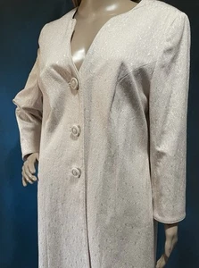 CC Pale Pink Brocade Dressy Long Jacket Size 14 Petite Wedding - Picture 1 of 9