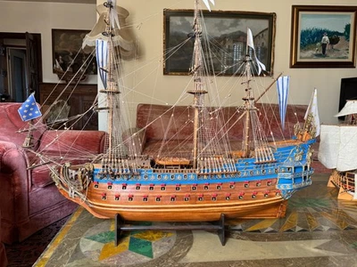 VELIERO SOLEIL ROYAL - MODELLO IN LEGNO FATTO A MANO - cm 105 - H 89cm - Immagine 1 di 4