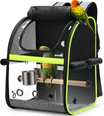 Pecute Rucksack für Vögel mit Holzstab, Leichte Träger Vogel Transporttasche - Bild 1 von 4